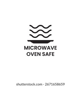 Arte de vetor de símbolo de uso térmico de micro-ondas simplificada
