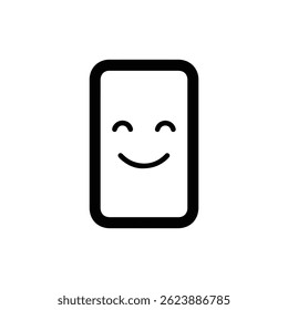 Simplified Mirror with Smiling Face Reflection - Minimalist Icon