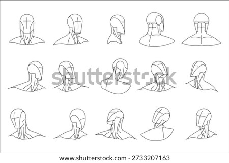 The simplified neck form in several angles