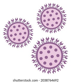 Simplified New Coronavirus Mutant Strain Illustration. Vector
