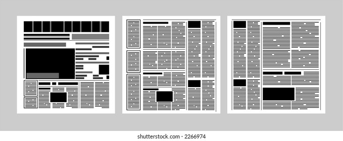 Simplified newspaper's pages.