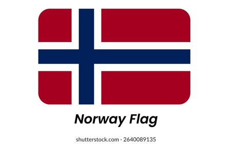Simplified Norwegian Flag: Bold Red and Dark Blue Cross Graphic