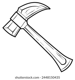 Simplified outline of an axe icon, suitable for outdoor or survival designs.