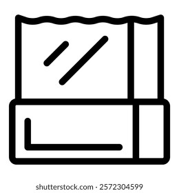 Simplified outline of a chocolate bar, ideal for logos and minimalist designs