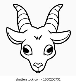 simplified outline goat head template