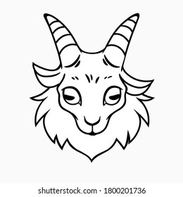 simplified outline goat head template