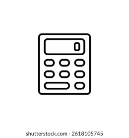 Simplified outline illustration of a calculator with basic operations