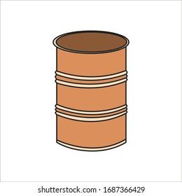 Simplified outline illustration of a metal barrel on a white background.