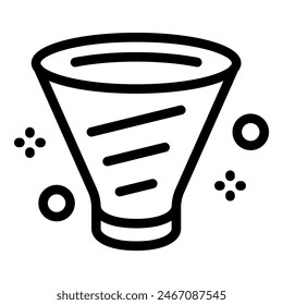 Simplified outline illustration of a tornado, suitable for icons and educational materials