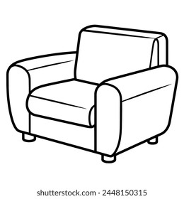 Simplified outline of a sofa and armchair icon, suitable for home decor or furnishing concepts.