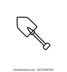 Simplified Outline of a Spade Tool, Agriculture, Construction, Horticulture Icon