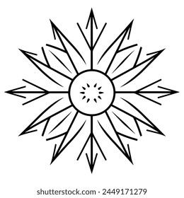 Simplified outline of a sun icon, ideal for weather or astronomical concepts.