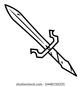 Vereinfachte Darstellung eines Schwertsymbols, ideal für Spiele oder historische Konzepte.
