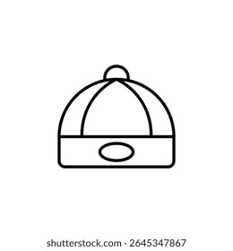 Simplified Outline Of A Traditional Chinese Hat With Fine Detailing
