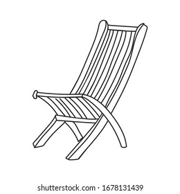 Simplified outline vector illustration of a deckchair on a white background.