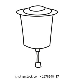 Simplified outline vector illustration of a rular washbasin on a white background.