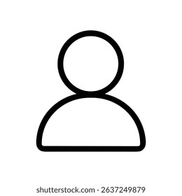 Simplified Person Icon Outline on White illustration design element