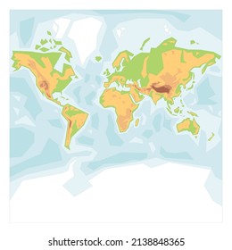 Mapa físico simplificado del mundo