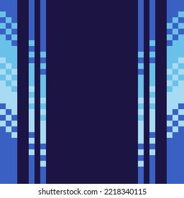 Simplified Pixelated Blue Glass Frame, Template Based