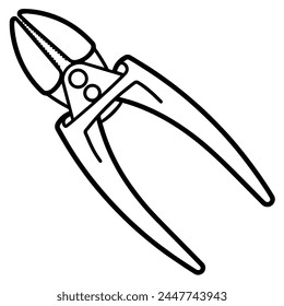 Simplified pliers illustration for versatile usage in digital designs.