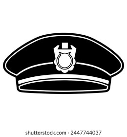 Simplified police hat illustration for diverse design applications.