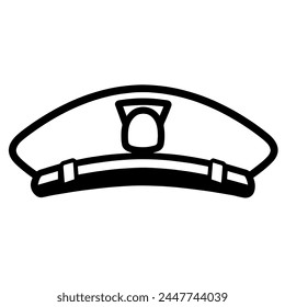 Simplified police hat illustration for diverse design applications.