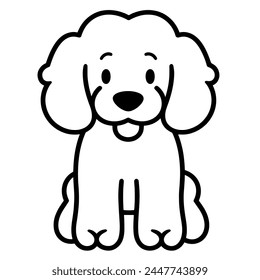 Simplified poodle dog illustration suitable for various design projects.
