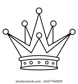 Simplified queen's crown illustration for diverse digital and print projects.