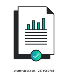 Simplified Reports. Data Visualization, Report Optimization, Business Intelligence. Vector Editable Stroke Icon.