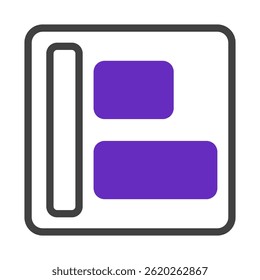 Simplified representation of data layout with geometric shapes inside a square box