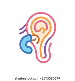 Simplified Representation of Ear Anatomy Icon