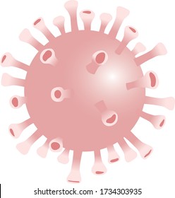 Simplified representation of a virus or covid-19