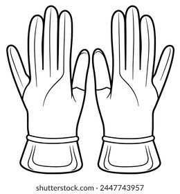 Simplified rubber gloves illustration for versatile usage in digital and print projects.