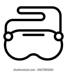 Simplified santa hat icon in a black and white outline, suitable for festive designs
