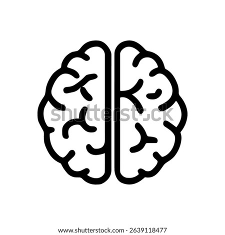 Simplified schematic of a human brain. Icon symbol illustration