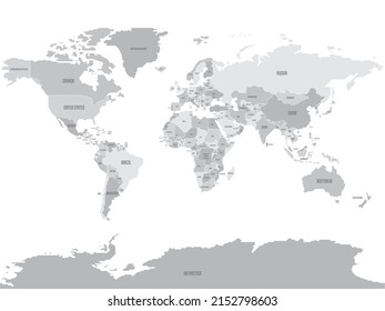 Simplified schematic map of World