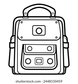 Simplified school backpack illustration for versatile usage in digital and print projects.