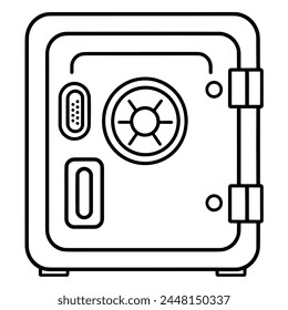 Simplified security safe locker illustration for versatile usage in digital and print projects.