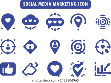 a simplified set of icons for social media marketing engagement insights.