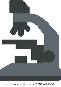 Uma visão lateral simplificada de um microscópio composto com objetivo de palco e ocular para visualizar slides no laboratório