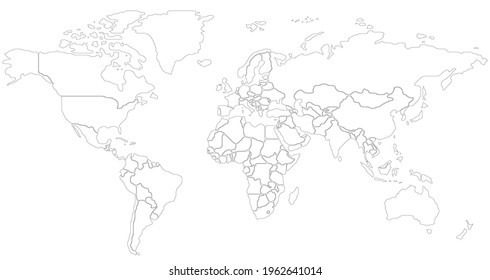 Simplified smooth border World map
