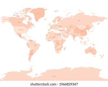 Simplified smooth border World map