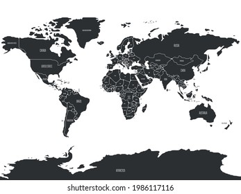Simplified smooth border World map