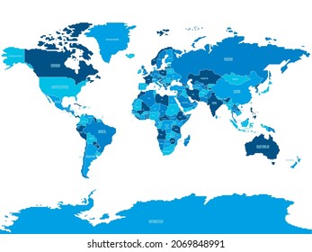Simplified smooth border World map