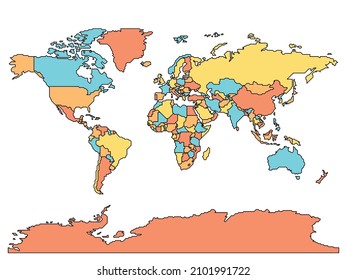 Simplified smooth border World map