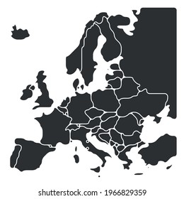 Simplified smooth map of Europe