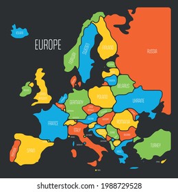 Simplified smooth map of Europe