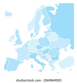 Simplified smooth map of Europe