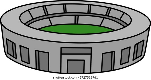 Vereinfachtes Fußballstadion mit Platz für Sportdesigns, Sportveranstaltungen, Grafiken zum Thema Fußball, Sport-Blogs und Social Media.