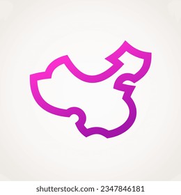 Simplified stylized outline map of China.